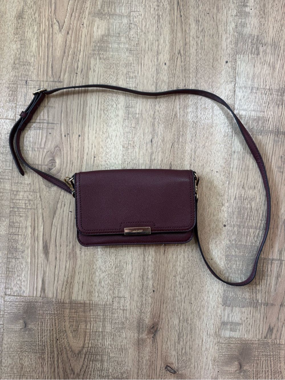 Nine West Burgundy Crossbody Wallet Purse